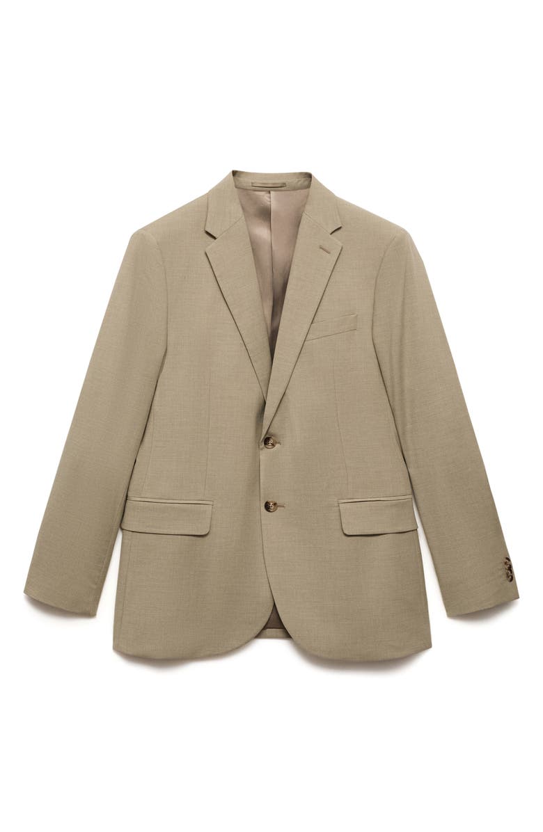 MANGO Milan Slim Fit Linen Blazer, Alternate, color, Green