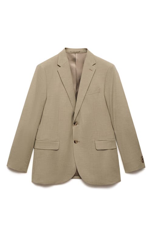 Mango Milan Slim Fit Linen Blazer In Green