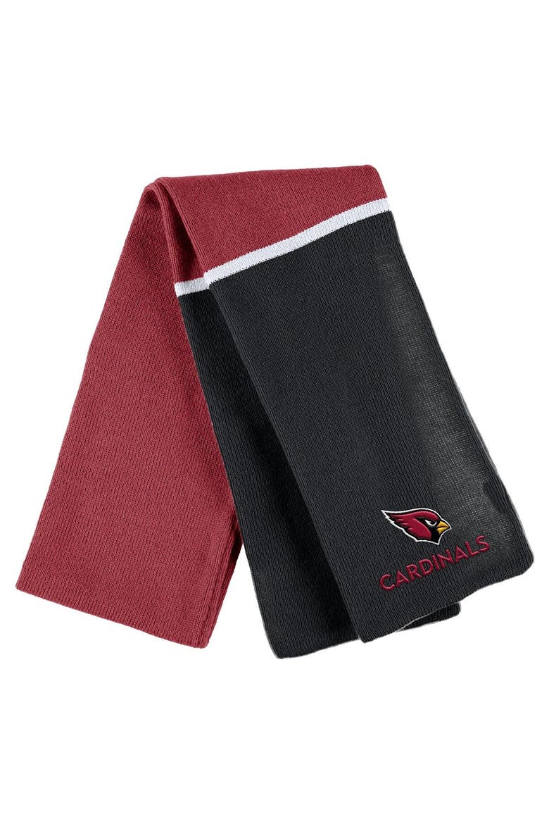 Women's WEAR by Erin Andrews Cardinal Arizona Cardinals Colorblock Cuffed Knit Hat with Pom and Scarf Set, Alternate, color, Cardinal