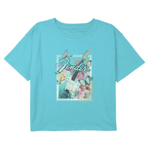 Girl's Fender Retro Floral Stamp  Graphic T-Shirt