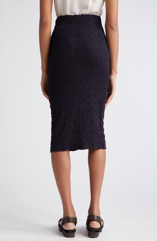 Vince Smocked Cotton Blend Midi Skirt In Coastal Blue