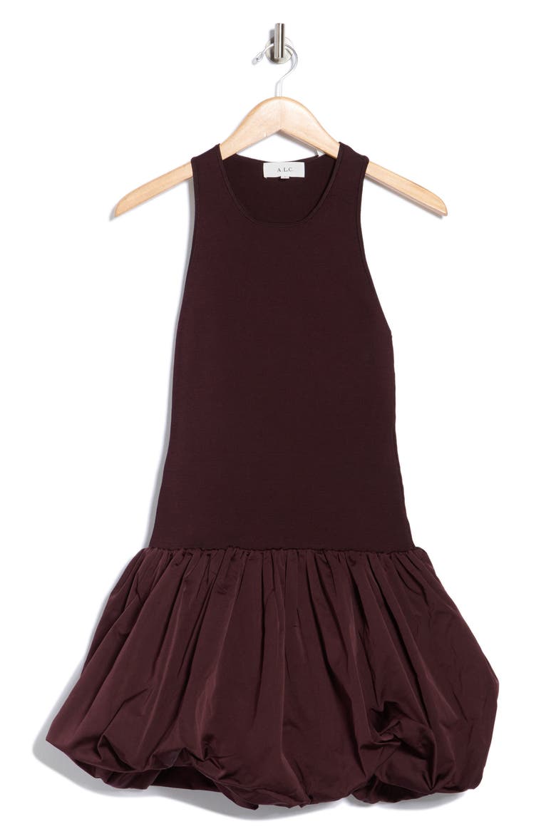 Eloise Sleeveless Bubble Hem Minidress, Alternate, color, CHOCOLATE PLUM