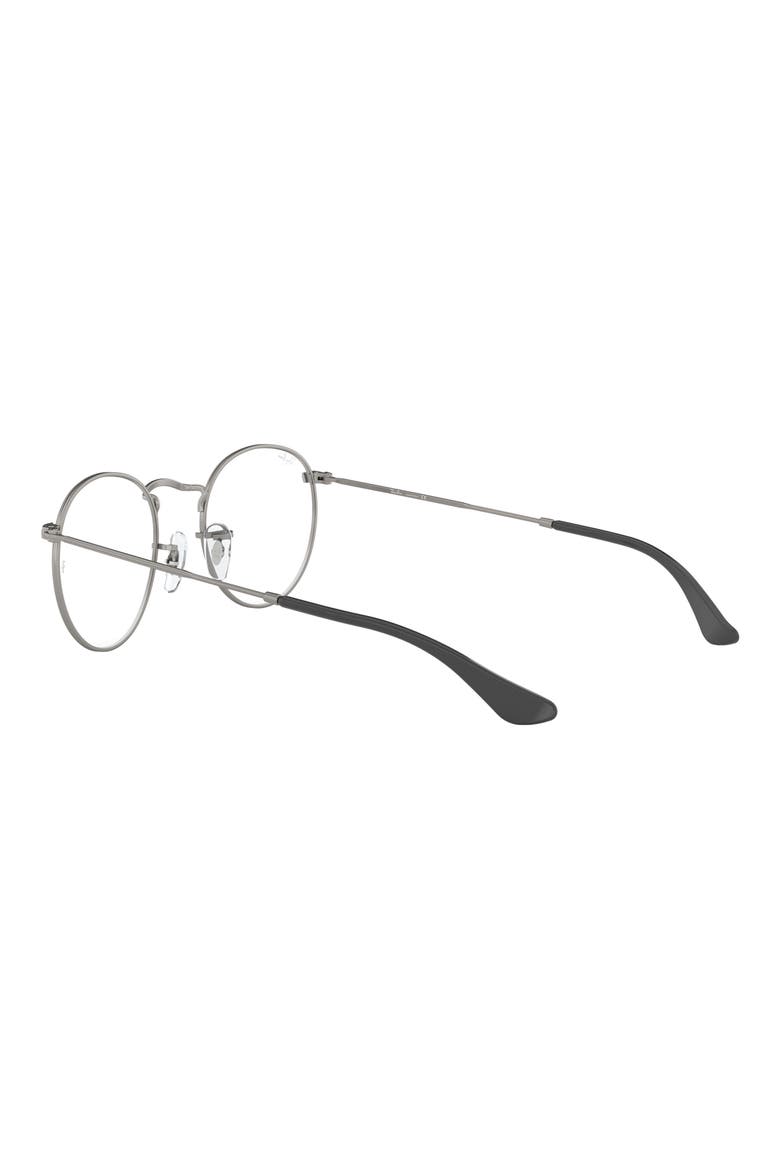 Ray-Bay 47mm Round Optical Glasses, Alternate, color, MATTE GUNMETAL