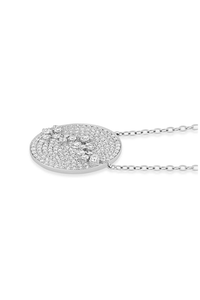 Mika Diamond Pavé Medallion Necklace (Online Trunk Show), Alternate, color, 18K WHITE GOLD/ DIAMOND