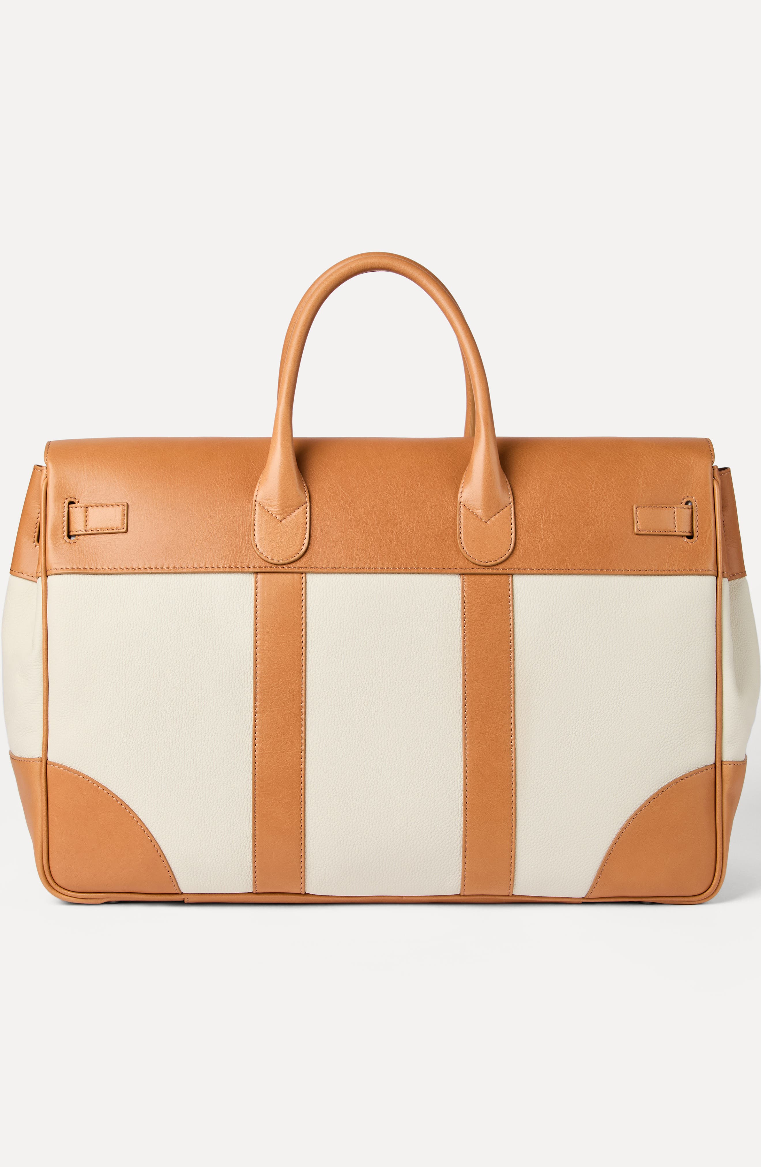 Brunello Cucinelli Calfskin and cowhide bag, Alternate, color, Ivory