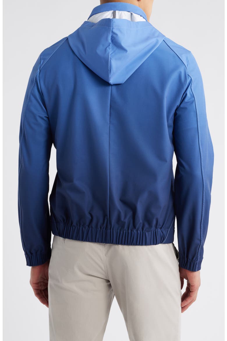 Water Resistant Ombré Windbreaker with Stowaway Hood, Alternate, color, BLUE