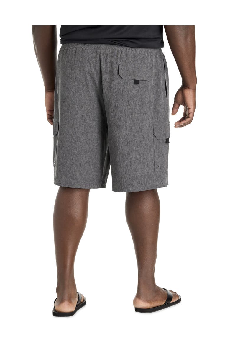 Harbor Bay by DXL Big & Tall Cargo Stretch Swim Trunks, Alternate, color, Grey Heather
