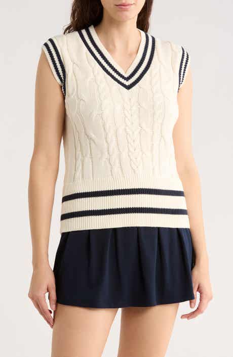 Bobeau Cable Knit Sweater Vest