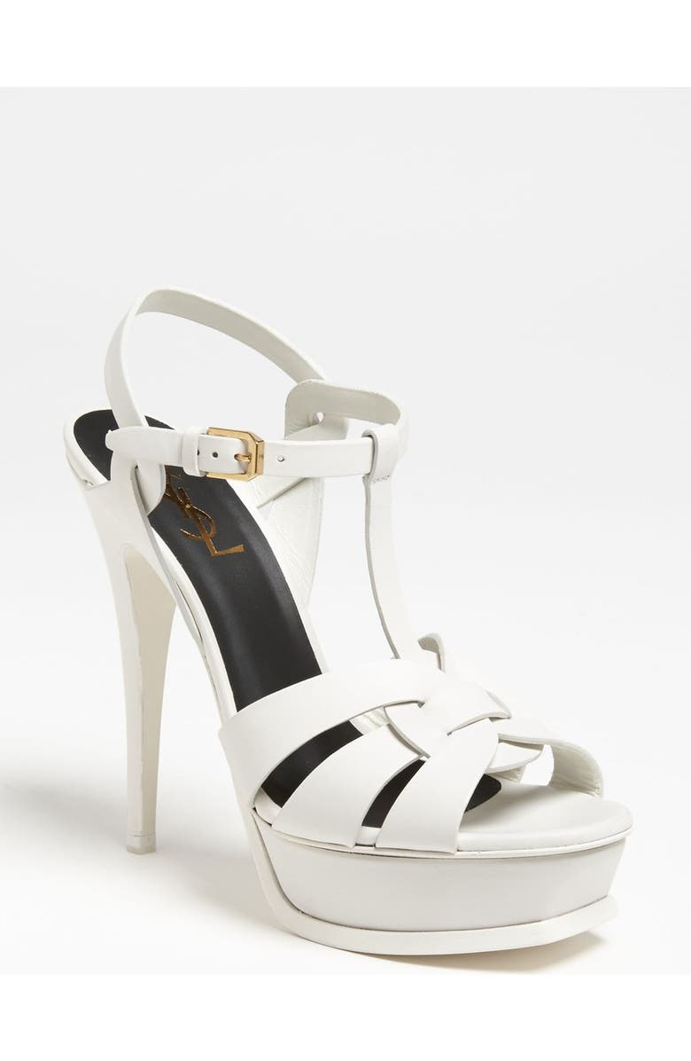 Saint Laurent Tribute T-Strap Platform Sandal, Main, color,