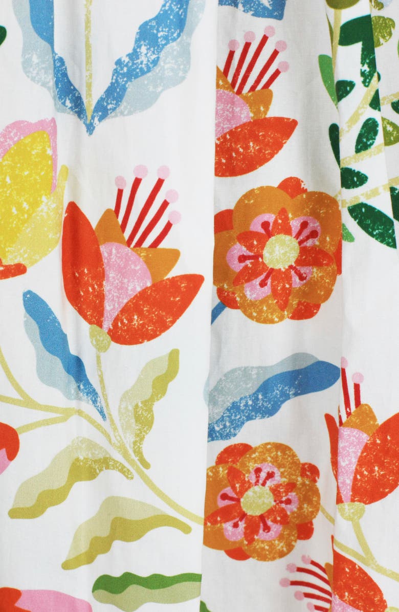 Jessie Zhao New York Flower Land Square Neck Cotton Midi Dress, Alternate, color,