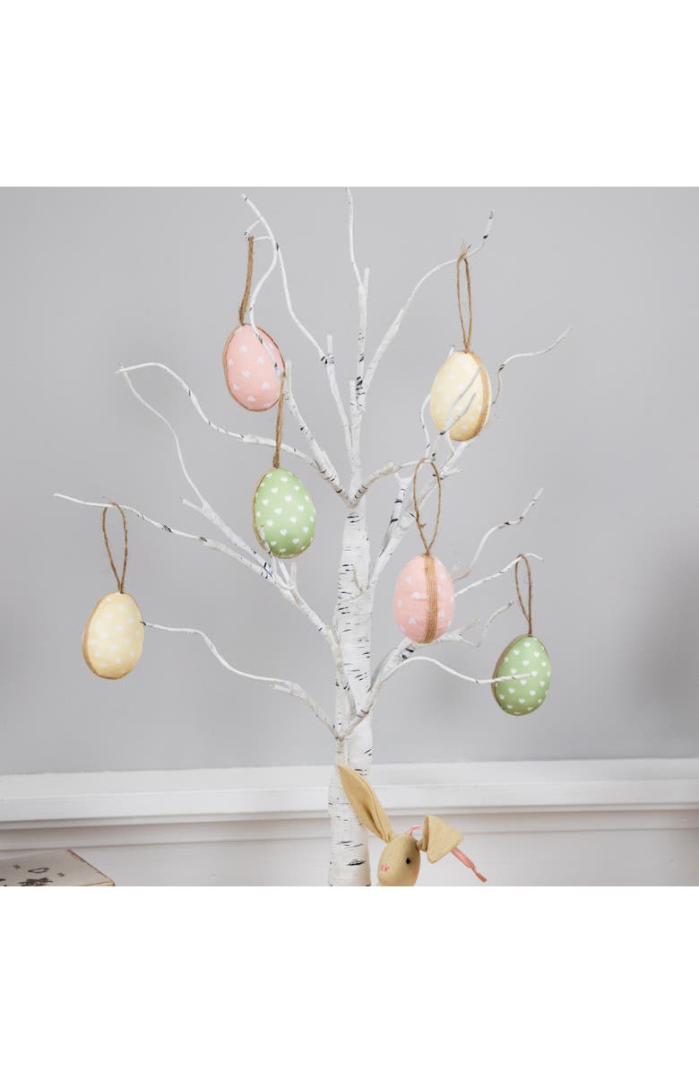 Northlight Fabric Pastel Easter Egg Ornament Decorations - 5.75" - Set of 6, Alternate, color, Green