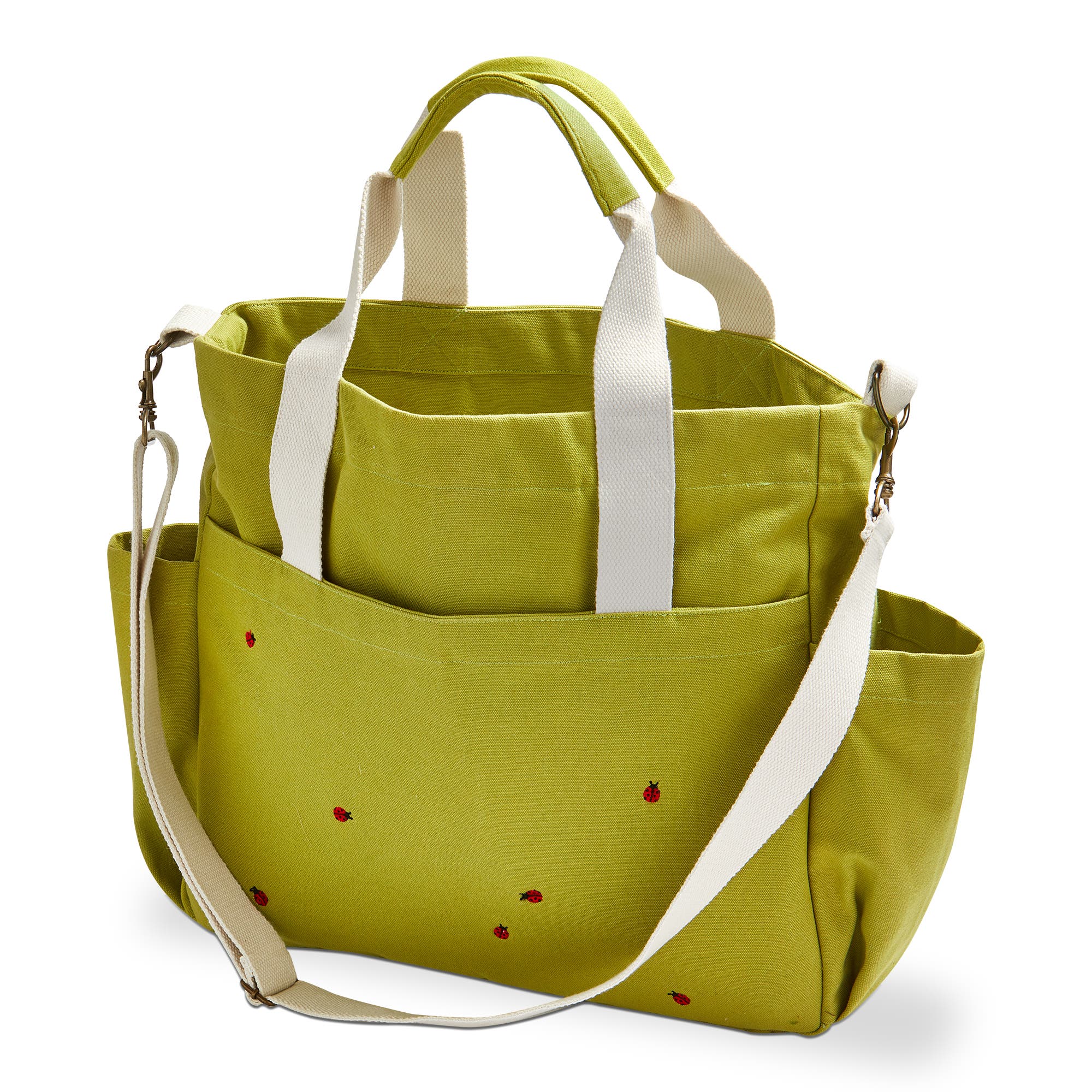 tag Ladybug Garden Tote Green Multi Cotton Spring, Main, color, Green