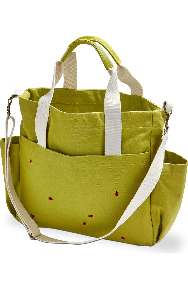 tag Ladybug Garden Tote Green Multi Cotton Spring, Main, color, Green