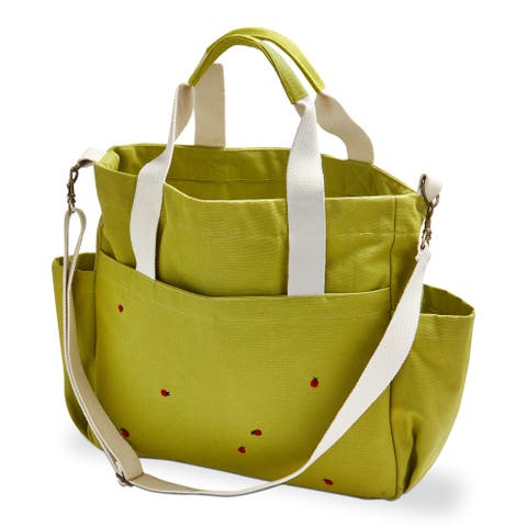 Ladybug Garden Tote Green Multi Cotton Spring
