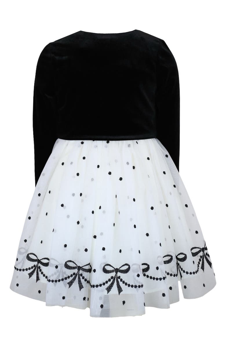 Zunie Kids' Sleeveless Party Dress & Velvet Bolero Jacket Set, Alternate, color, Black/ Ivory