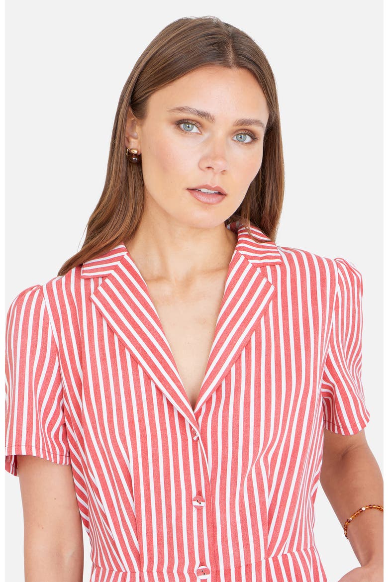 Stripe Retro Playsuit, Alternate, color, Red