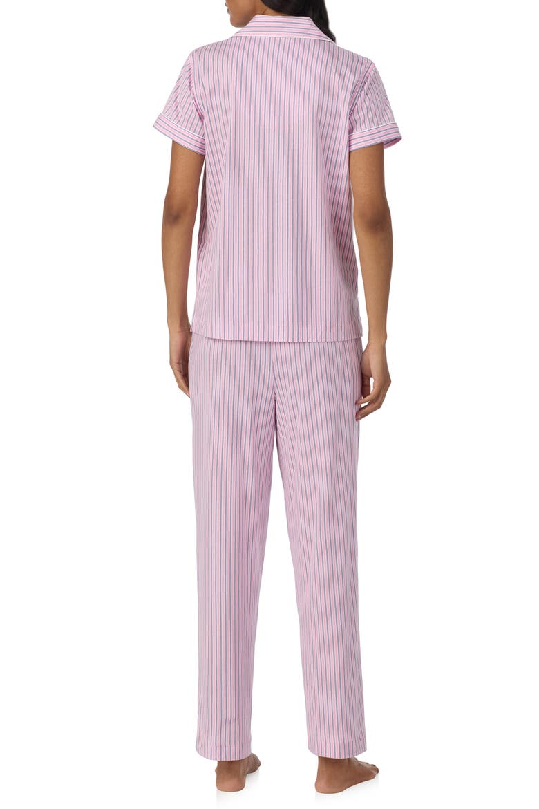 Print Cotton Blend Pajamas, Alternate, color, PINK STRIPE