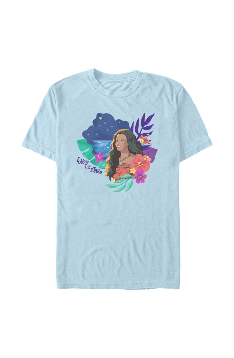 Moana Men's Moana Follow The Stars Graphic T-Shirt, Main, color, Light Blue