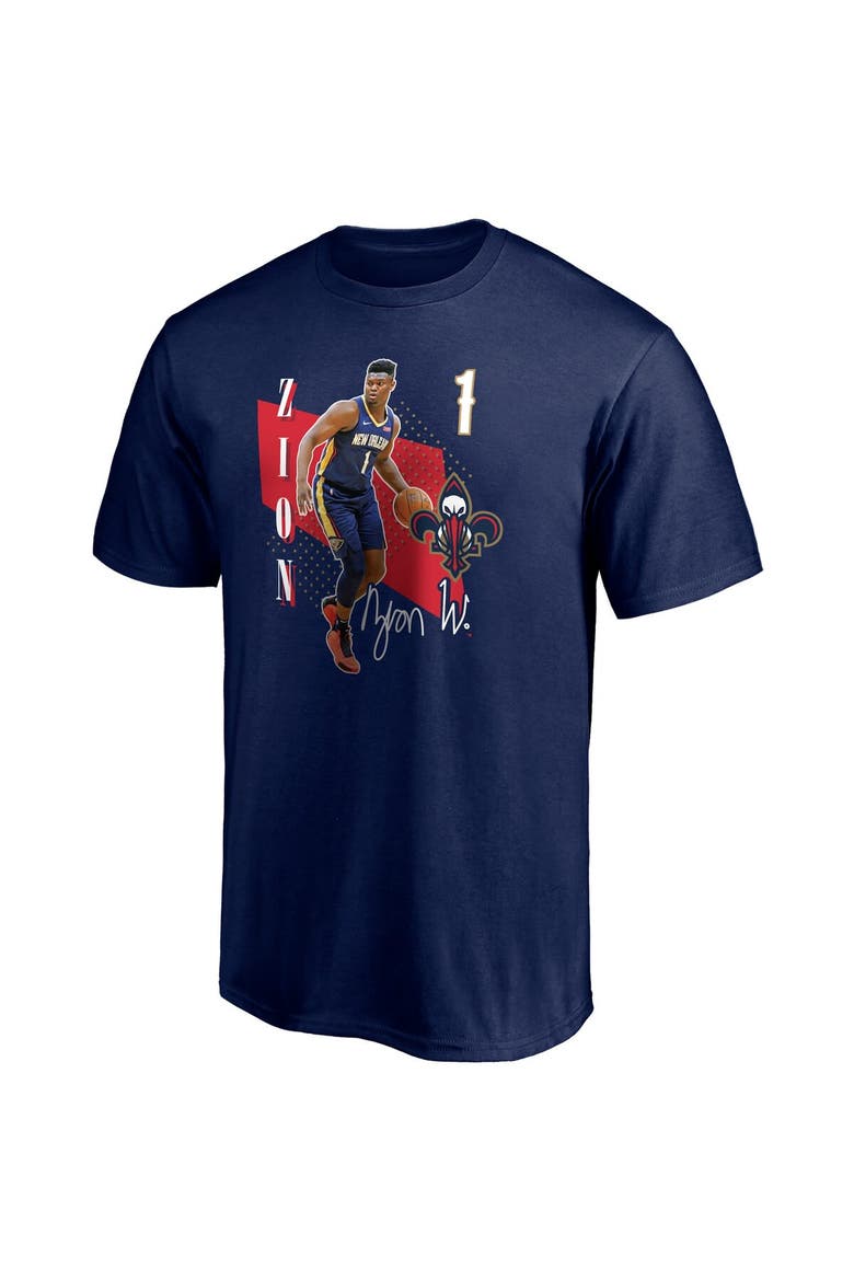 Men's Fanatics Branded Zion Williamson Navy New Orleans Pelicans Pick & Roll T-Shirt, Alternate, color, Navy