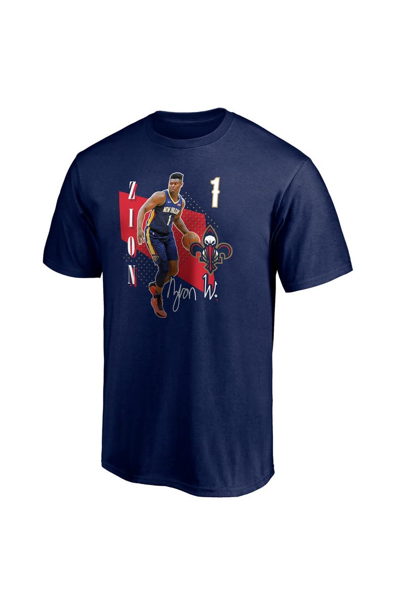 FANATICS Men's Fanatics Branded Zion Williamson Navy New Orleans Pelicans Pick & Roll T-Shirt, Alternate, color, Navy