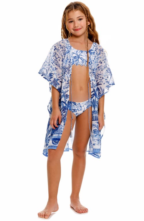 Shop Agua Bendita Kids' Luciana Tales Cover-up Tunic In Blue