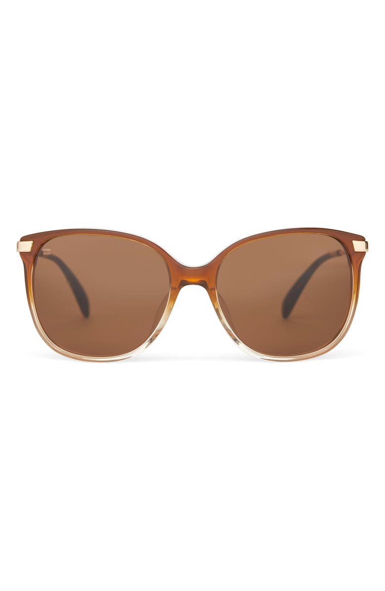TOMS Sandela 55mm Gradient Square Sunglasses, Main, color, Cappuccino Champange Fade