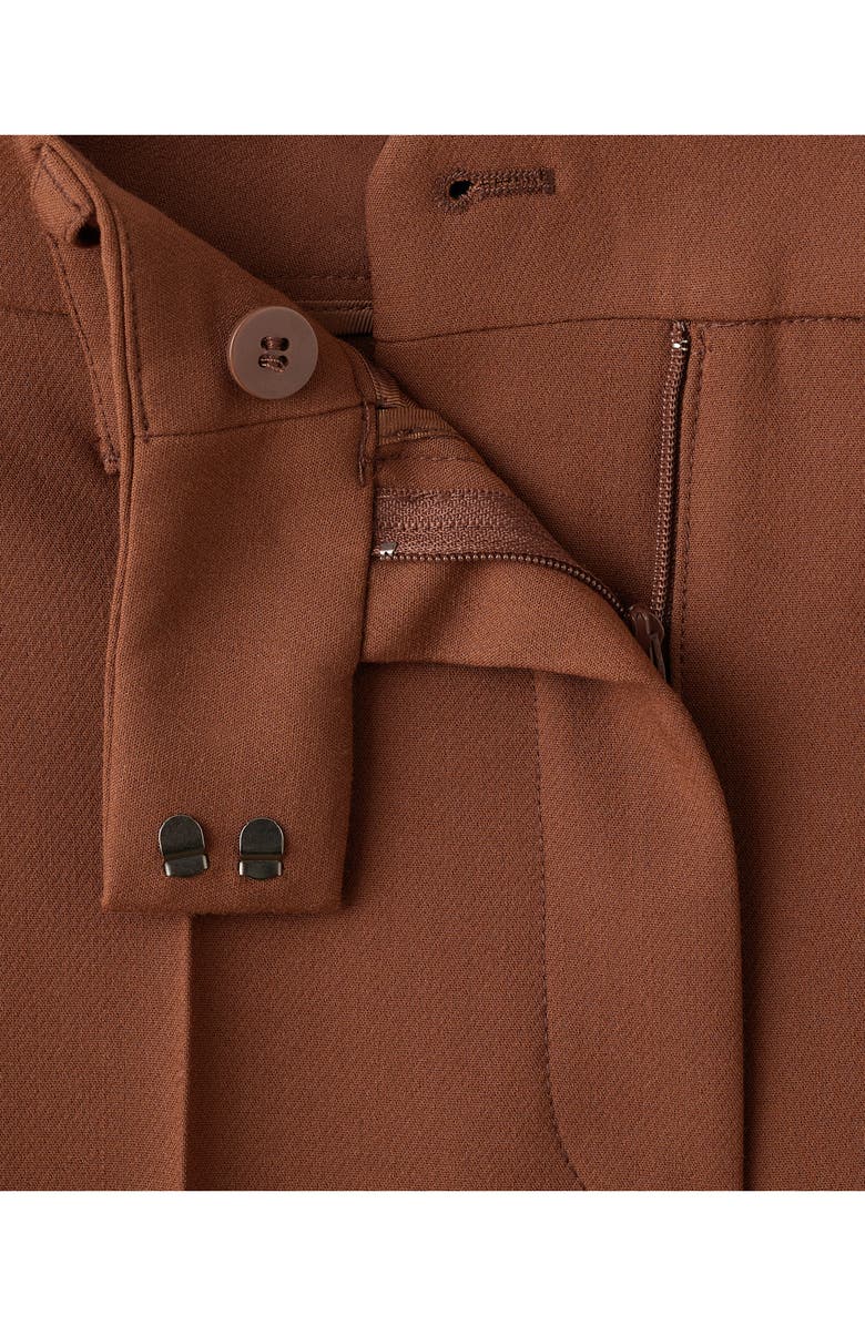 MANGO Pleated Straight Leg Pants, Alternate, color, Russet