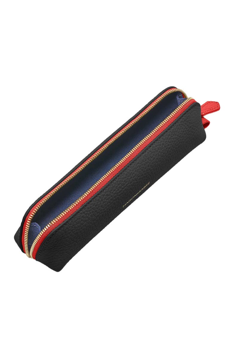 MAISON de SABRÉ Leather Pencil Case, Alternate, color, Rouge Noir