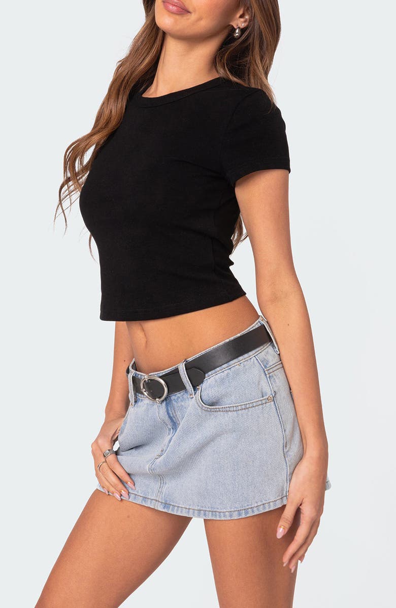 EDIKTED Better Basics Crop T-Shirt, Alternate, color, Black