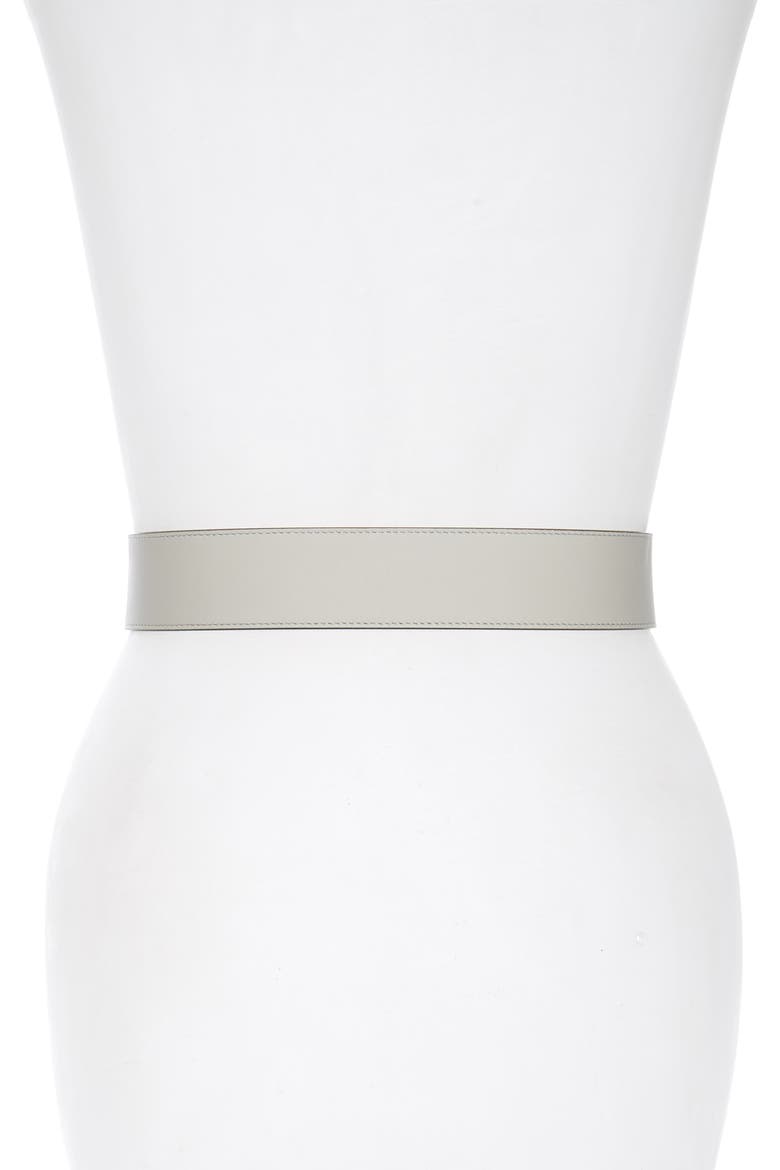 GG Logo Leather Belt, Alternate, color, MYSTIC WHITE