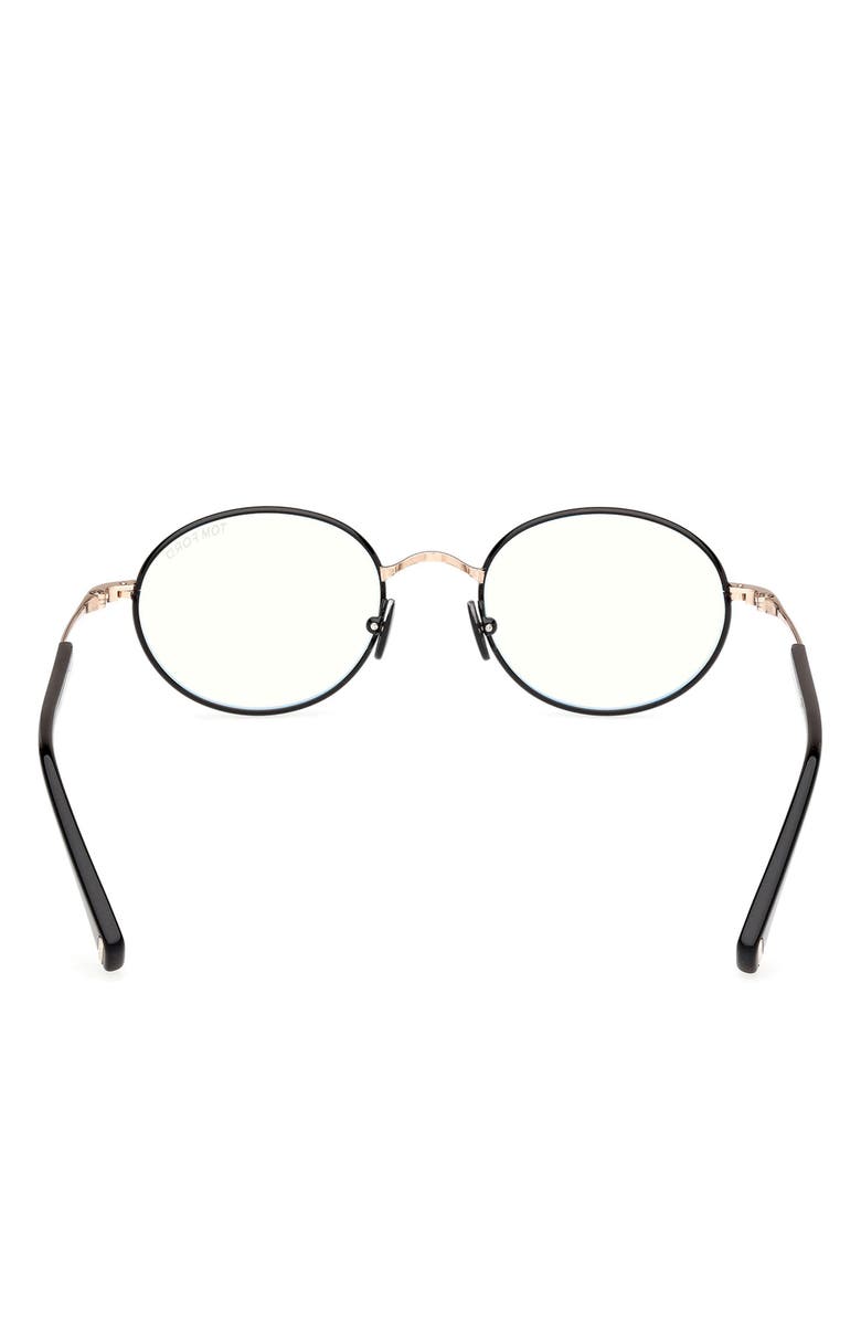 TOM FORD 49mm Round Blue Light Blocking Optical Glasses, Alternate, color, 