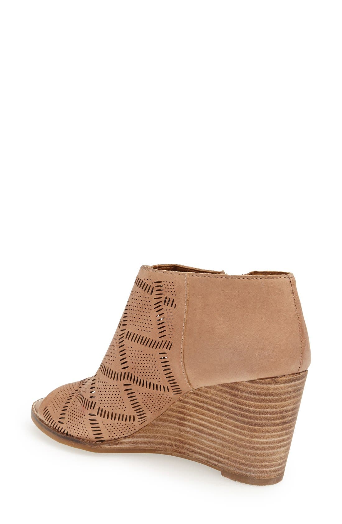 'Jaspah' Peep Toe Wedge Bootie, Alternate, color, WHEAT