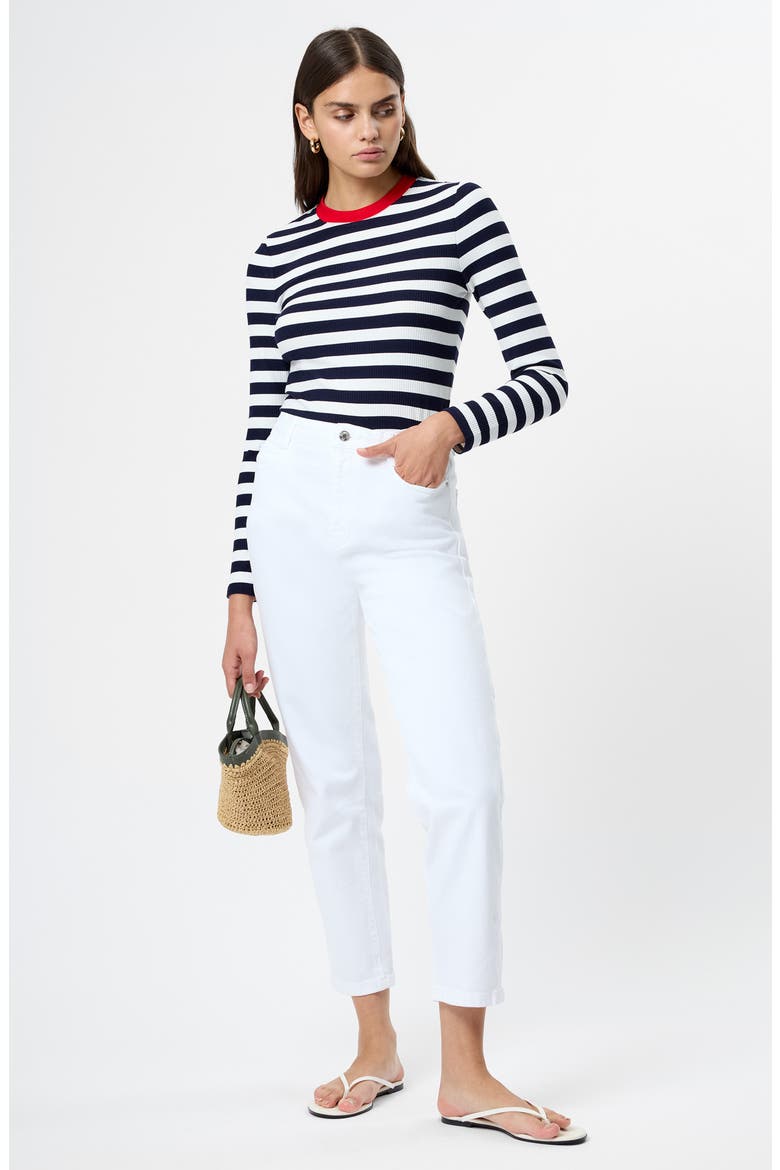 Esmae Stripe Rib Top, Alternate, color, 40-MARINE-WHITE
