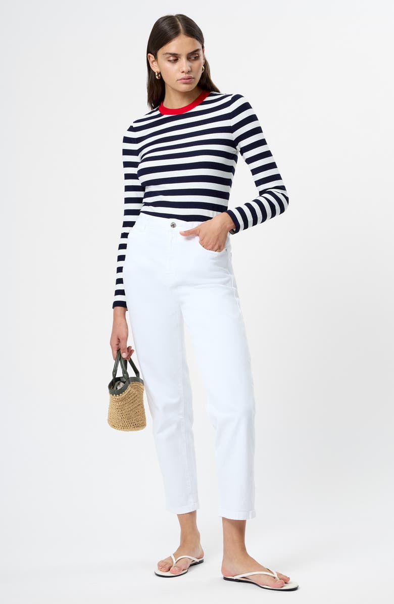 French Connection Esmae Stripe Rib Top, Alternate, color, 40-Marine-White