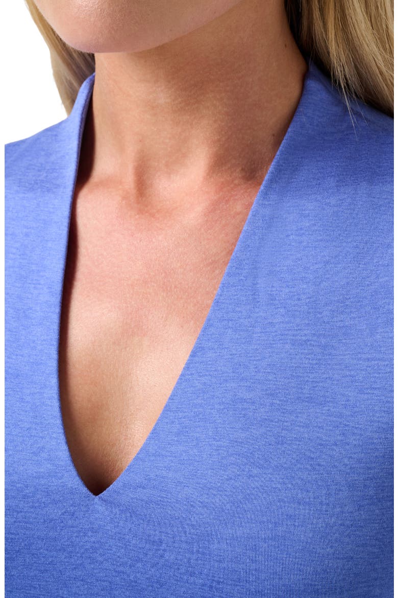 Skyloft Light Mock Performance Polo, Alternate, color, HEATHER BAJA BLUE