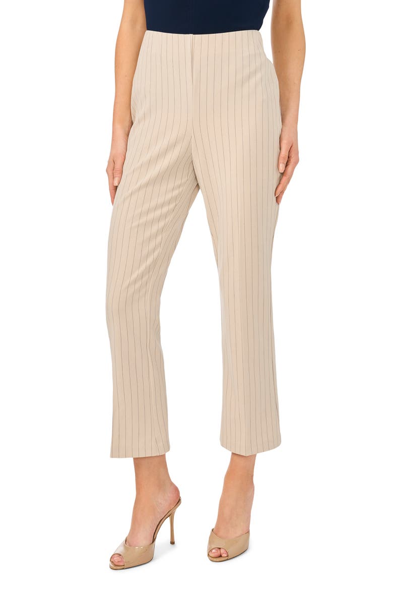 Pinstripe Kick Flare Ankle Pants, Main, color, STONE