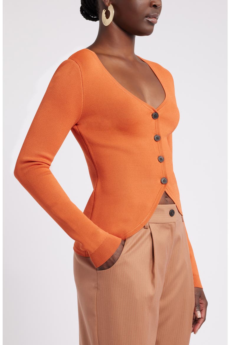 House of Aama Uptown Cardigan, Alternate, color, ORANGE MANGO