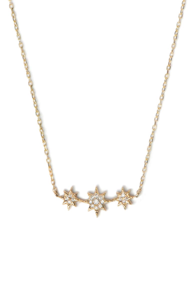 North Star Curve Diamond Pavé Necklace, Main, color, GOLD