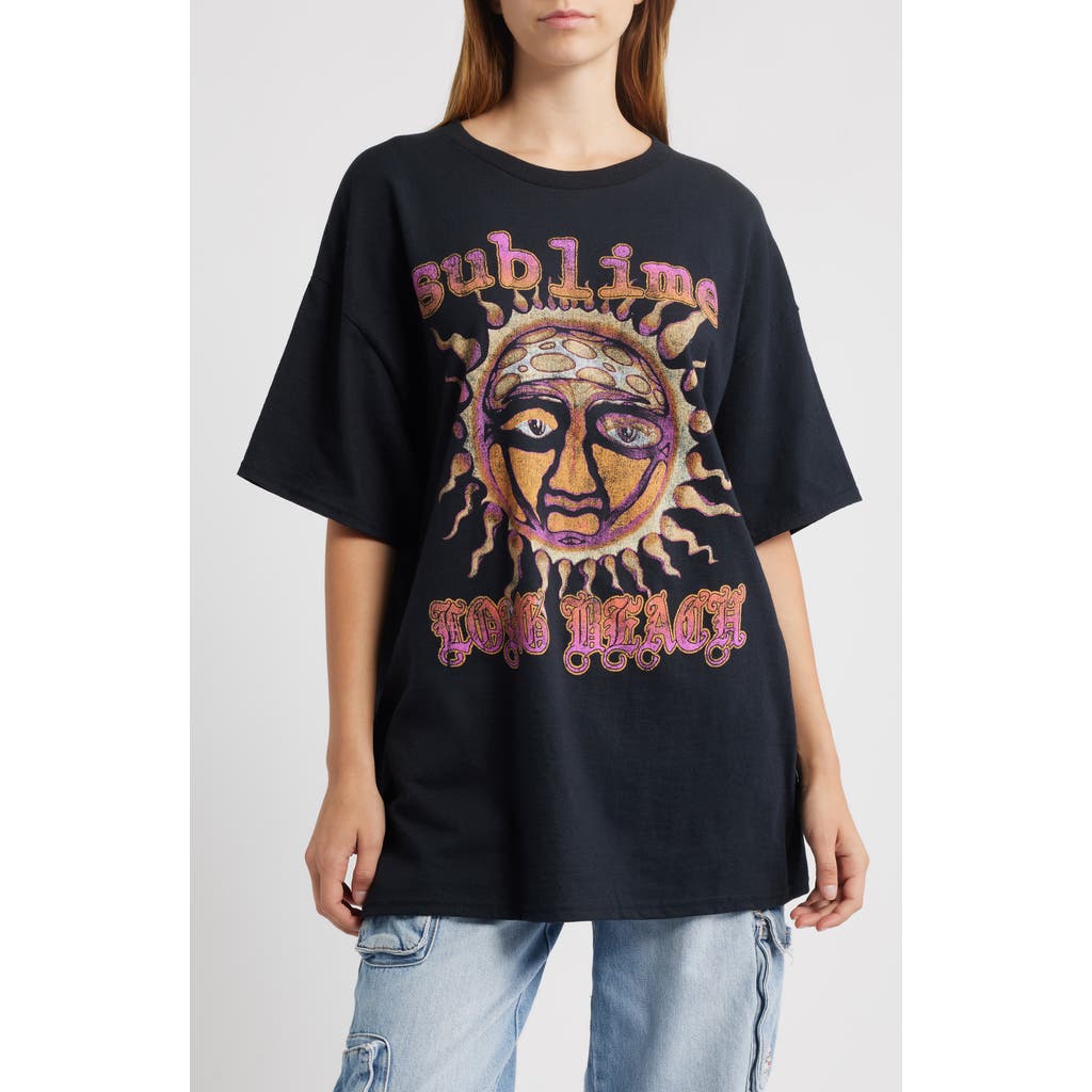 Merch Traffic Sublime Long Beach Cotton Graphic T-shirt In Black