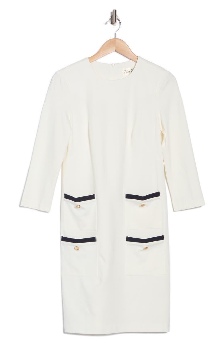 Eliza J Jewel Neck Shift Dress, Alternate, color, 