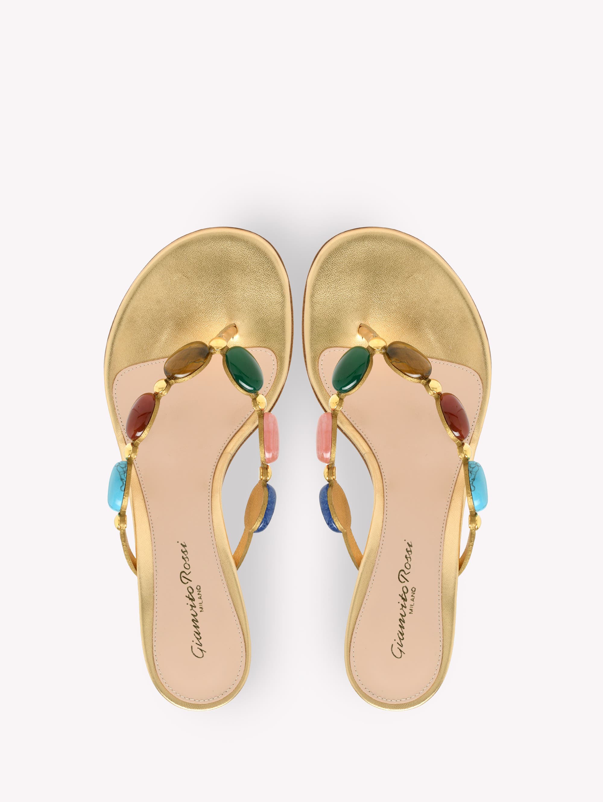 Gianvito Rossi Shanti Thong 70 Sandals, Alternate, color, Metallic Gold
