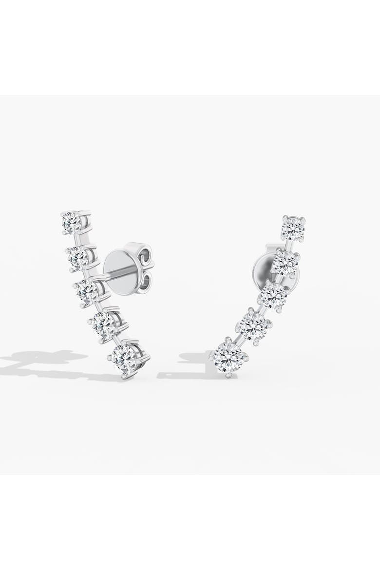 Orbit Ear Climbers Lab Diamond Earrings in 14K Gold, Main, color, White Gold