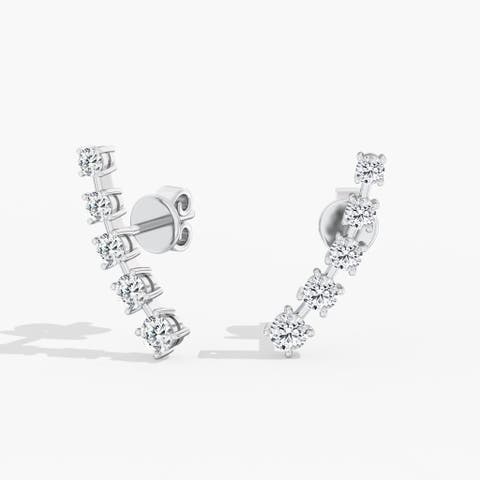 Orbit Ear Climbers Lab Diamond Earrings in 14K Gold