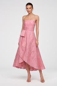Theia Soraya Strapless Wrap Dress