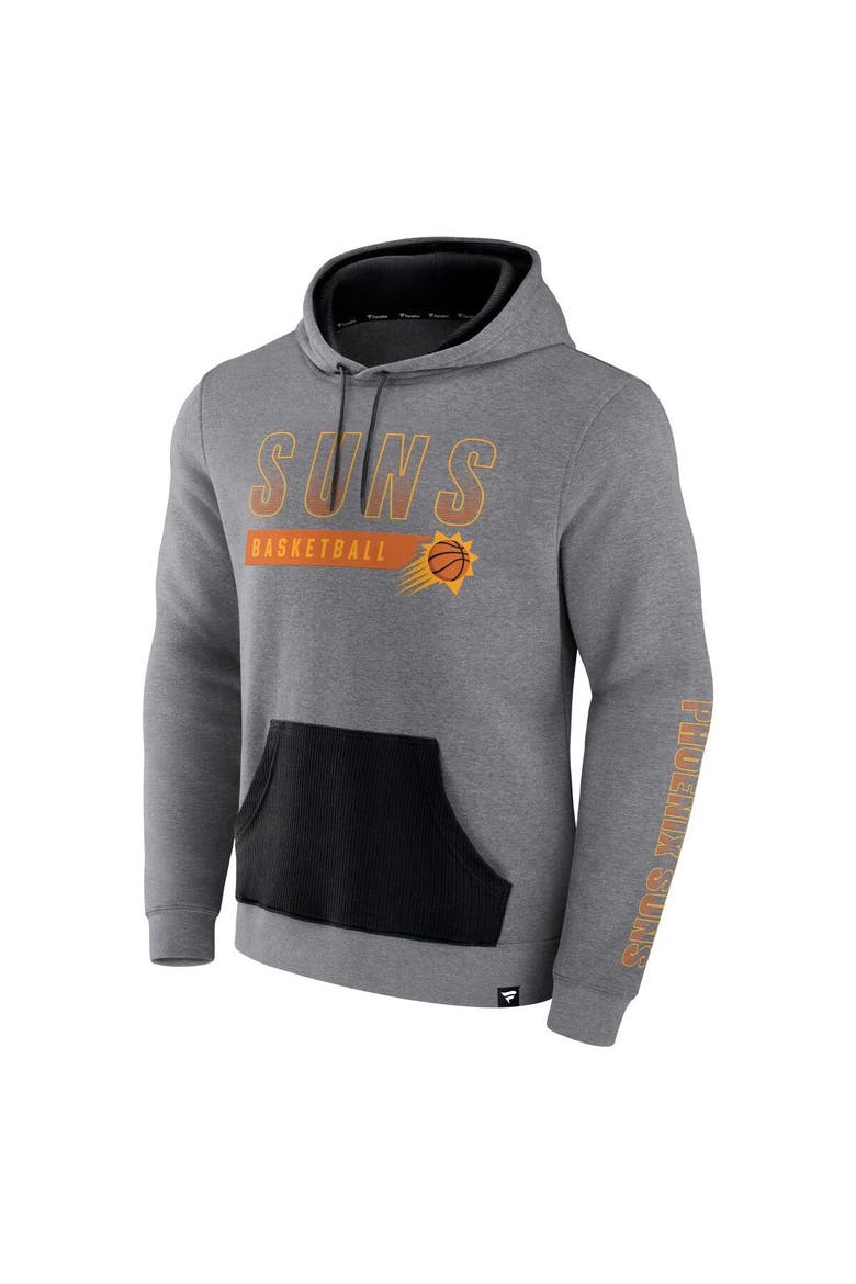 Men's Fanatics Branded Heathered Gray Phoenix Suns Off The Bench Color Block Pullover Hoodie, Alternate, color, Heather Gray