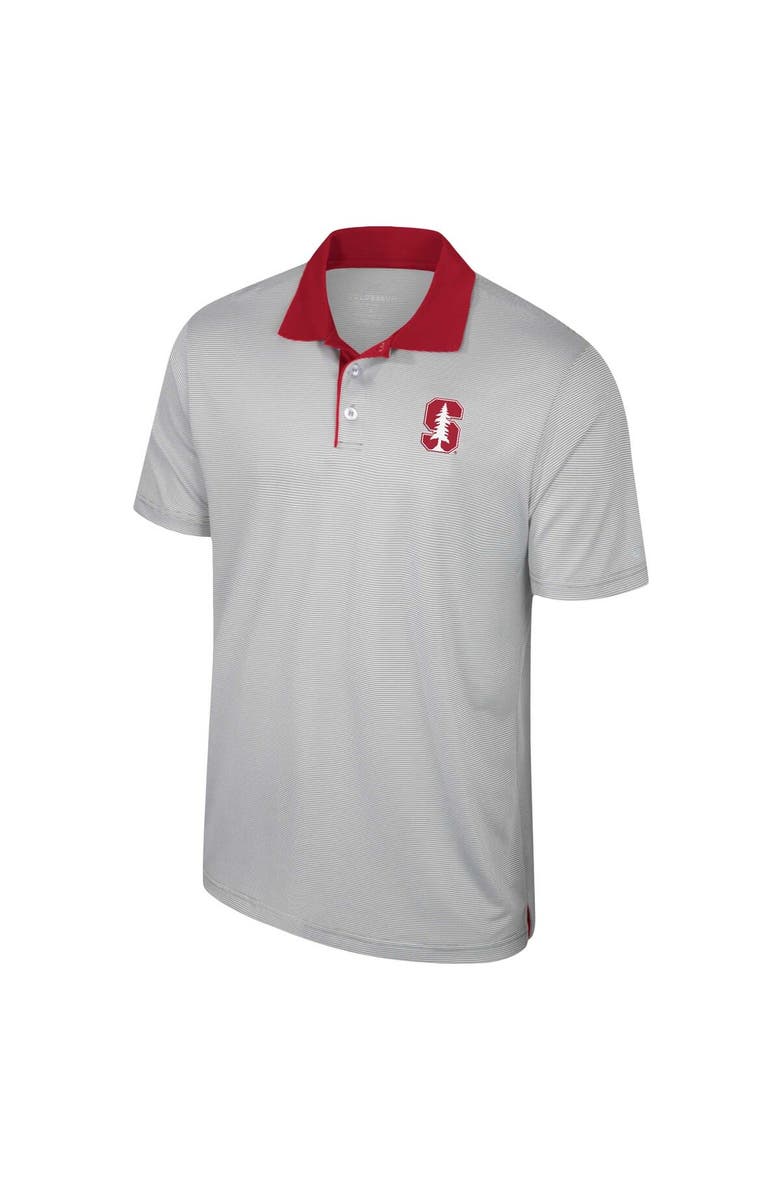 COLOSSEUM Men's Colosseum Gray Stanford Cardinal Tuck Striped Polo, Alternate, color, Gray