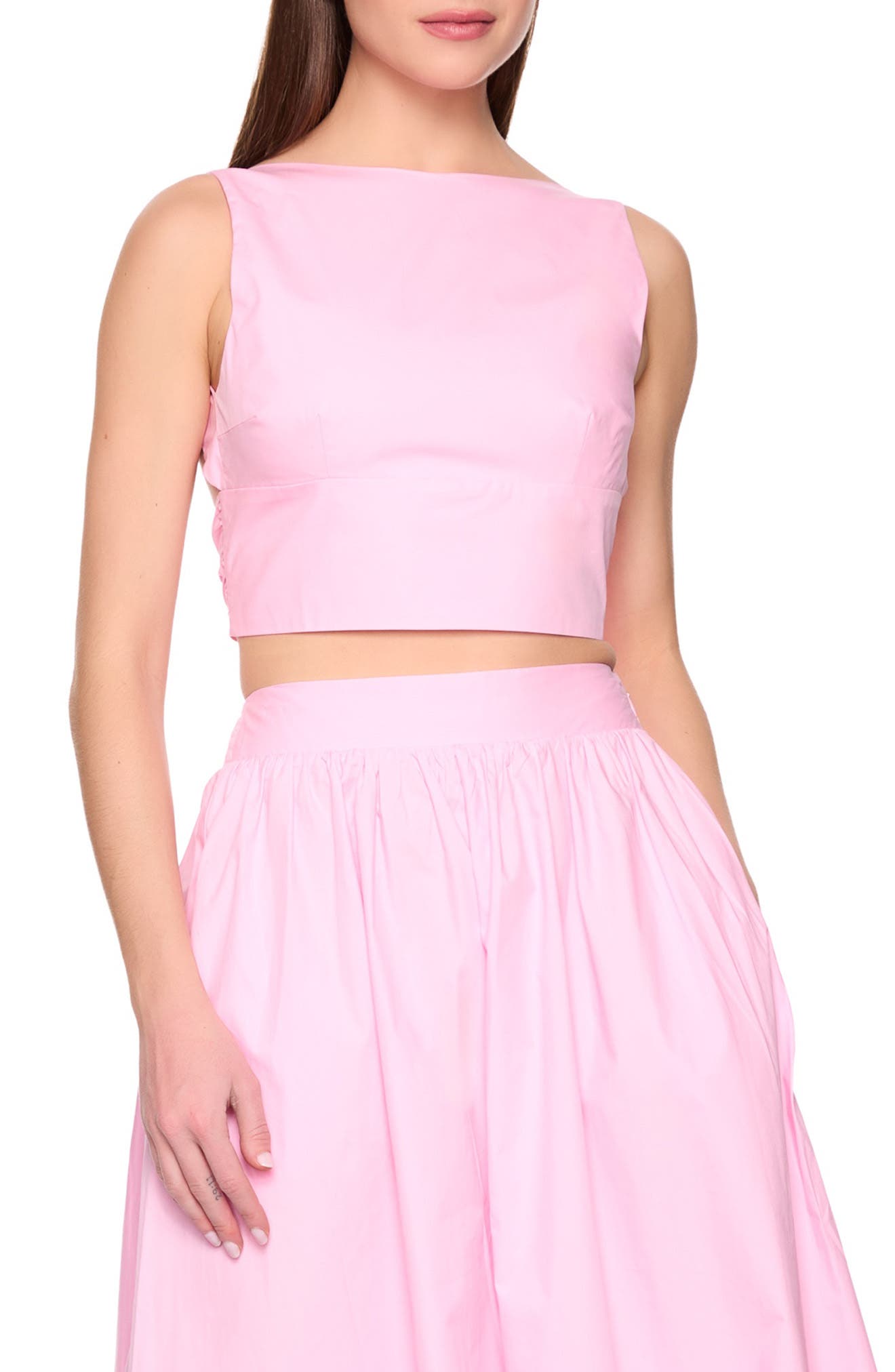 Open Bow Back Cotton Poplin Top - image 3