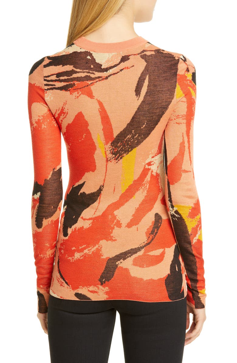 Proenza Schouler Marocaine Silk Jacquard Sweater, Alternate, color,