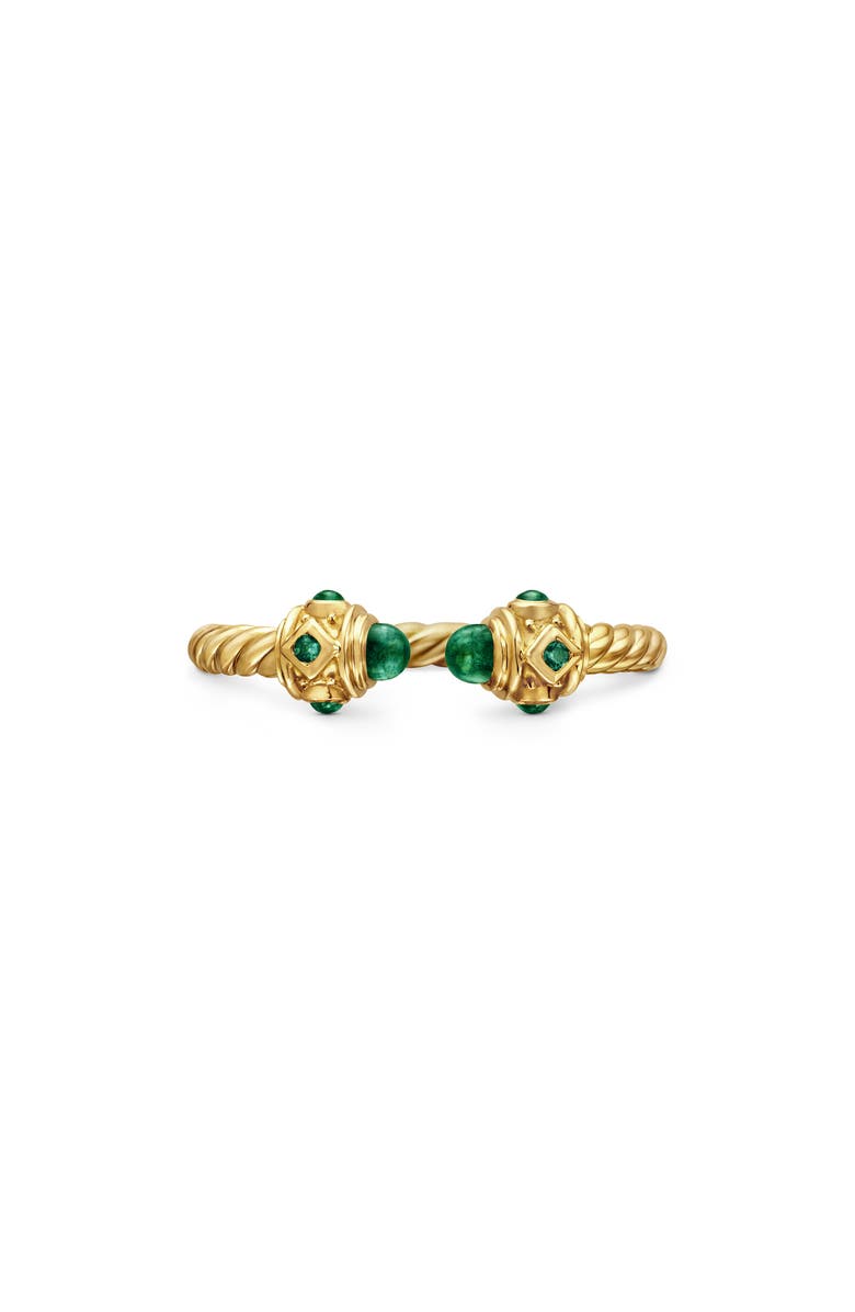 David Yurman Renaissance Full Pavé Ring in 18K Gold, Main, color, Emerald