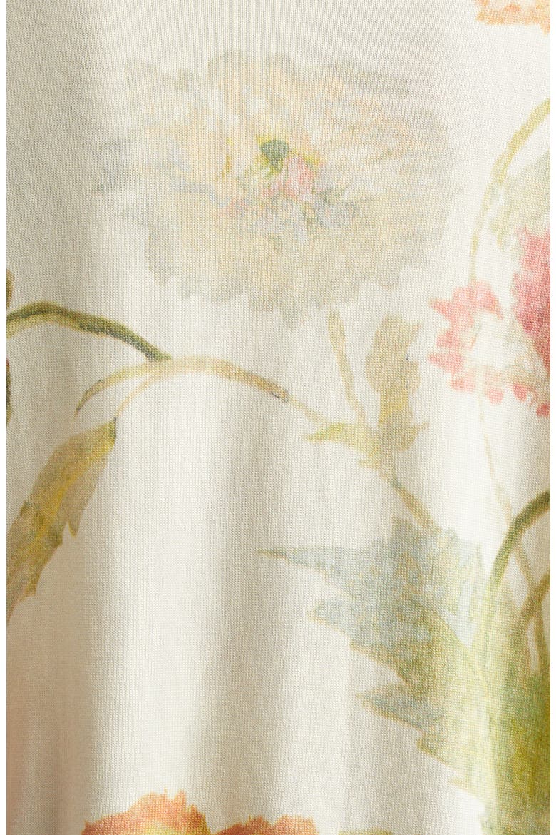 Poppy Print Silk & Cotton Cardigan, Alternate, color, ALMOND MULTI